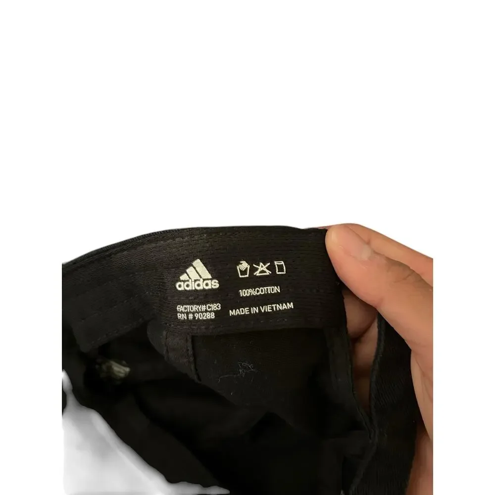 Adidas Aeroready OS Black Embroidered Strapback Workout Athletic Baseball Cap